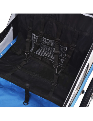 Rimorchio per Bici Grigio e Nero 30 kg