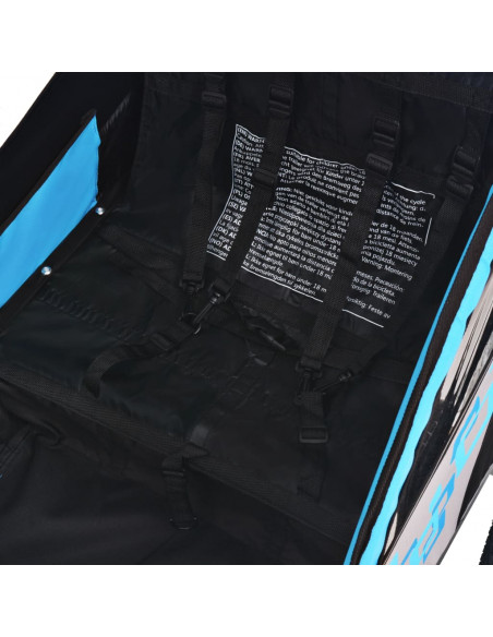 Rimorchio per Bici Grigio e Blu 30 kg