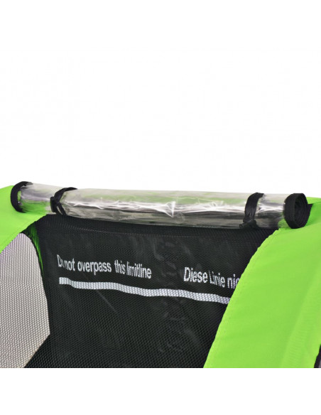 Rimorchio per Bici Grigio e Verde 30 kg