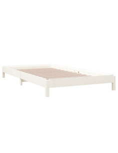 Letto Impilabile Bianco 80x200cm in Legno Massello di Pino 2