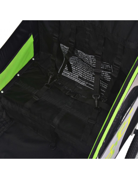 Rimorchio per Bici Grigio e Verde 30 kg