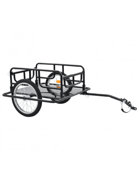 Rimorchio Bici 130x73x48,5cm in Acciaio Nero