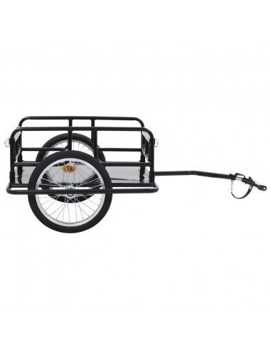 Rimorchio Bici 130x73x48,5cm in Acciaio Nero