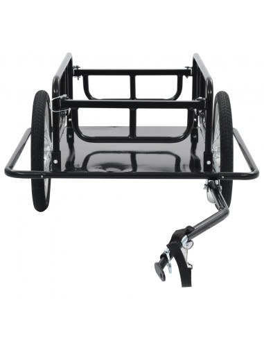 Rimorchio Bici 130x73x48,5cm in Acciaio Nero