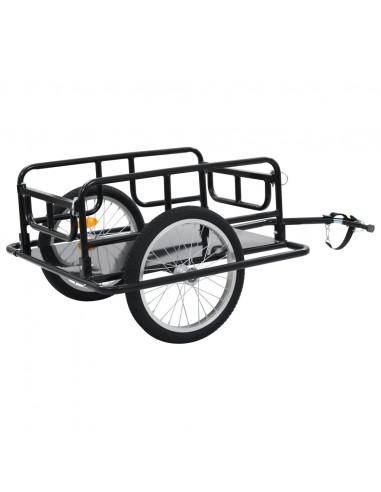 Rimorchio Bici 130x73x48,5cm in Acciaio Nero