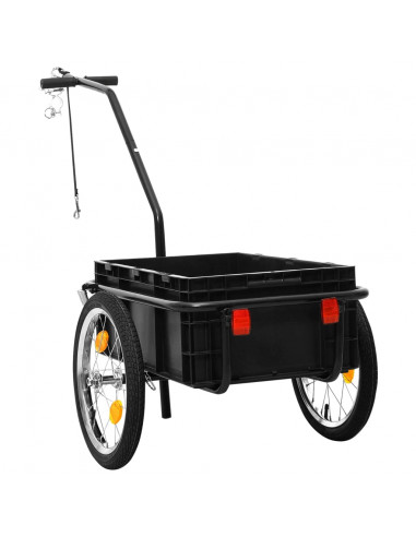 Rimorchio Bici/Carrello Manuale 155x60x83 cm in Acciaio Nero