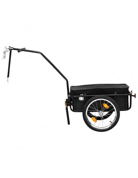 Rimorchio Bici/Carrello Manuale 155x60x83 cm in Acciaio Nero