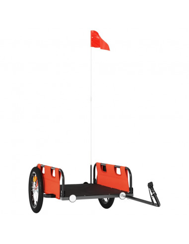 Rimorchio da Bici Arancione e Grigio Oxford e Ferro