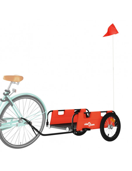 Rimorchio da Bici Arancione e Grigio Oxford e Ferro