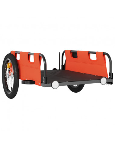 Rimorchio da Bici Arancione e Grigio Oxford e Ferro