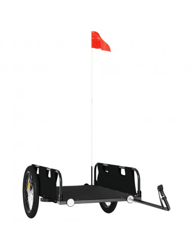 Rimorchio da Bici Nero Oxford e Ferro