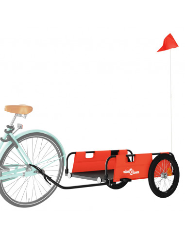 Rimorchio da Bici Arancione e Grigio Oxford e Ferro