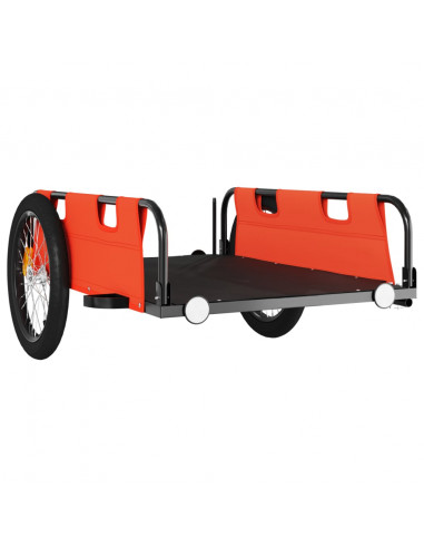 Rimorchio da Bici Arancione e Grigio Oxford e Ferro