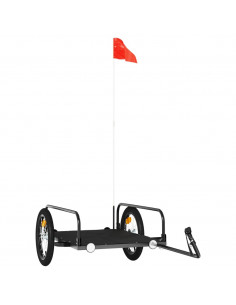 Rimorchio da Bici Nero 126x63x34 cm in Ferro 2