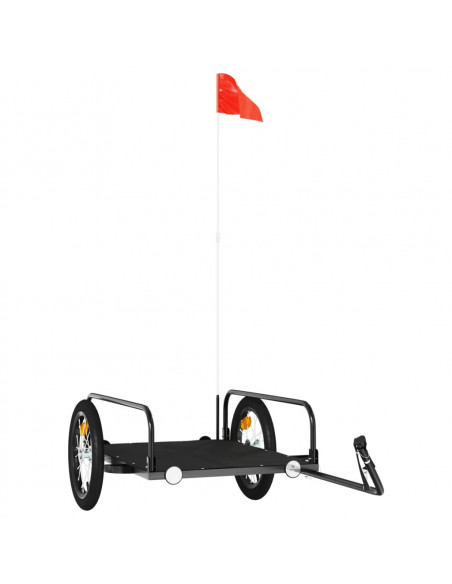 Rimorchio da Bici Nero 126x63x34 cm in Ferro