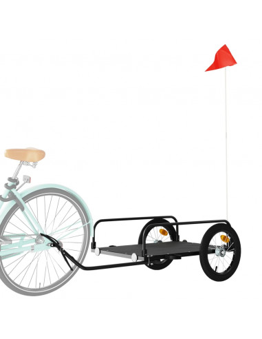Rimorchio da Bici Nero 126x63x34 cm in Ferro