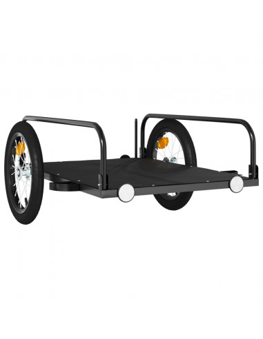 Rimorchio da Bici Nero 126x63x34 cm in Ferro
