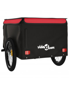 Rimorchio da Bici Nero e Rosso 45 kg in Ferro 2
