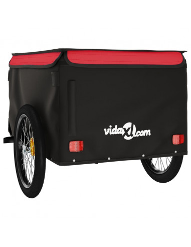 Rimorchio da Bici Nero e Rosso 45 kg in Ferro