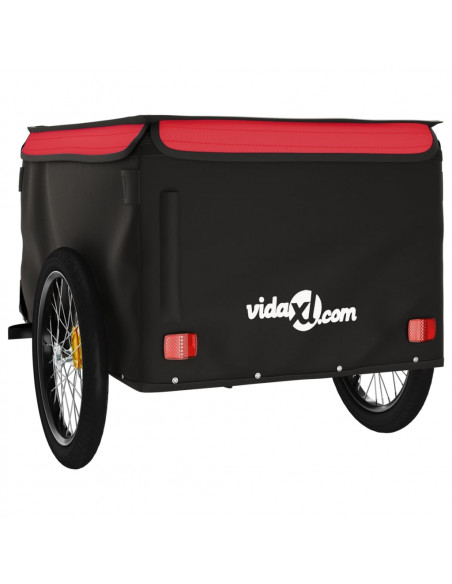 Rimorchio da Bici Nero e Rosso 45 kg in Ferro