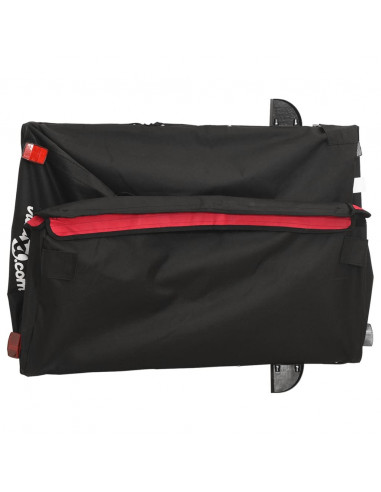 Rimorchio da Bici Nero e Rosso 45 kg in Ferro