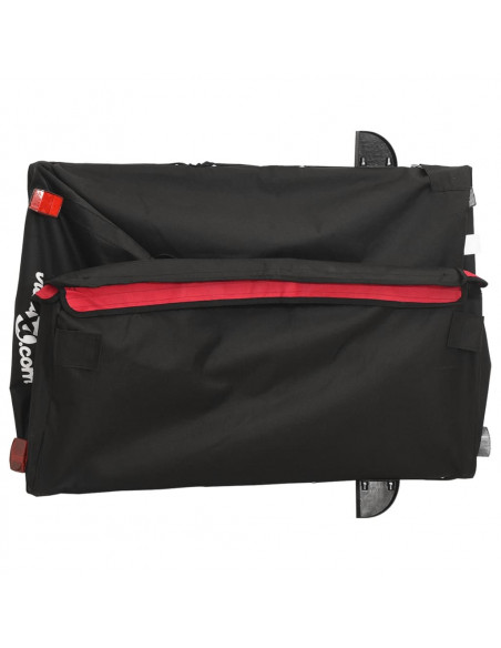 Rimorchio da Bici Nero e Rosso 45 kg in Ferro