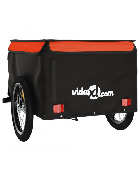 Rimorchio da Bici Nero e Arancione 45 kg in Ferro
