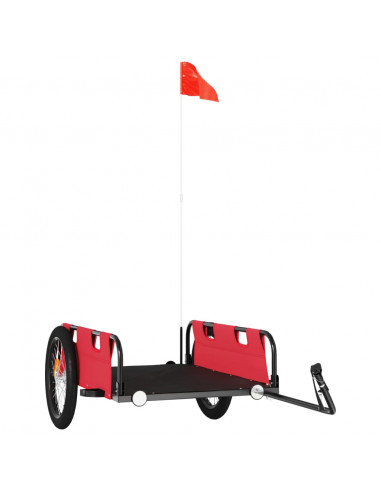 Rimorchio da Bici Rosso Oxford e Ferro