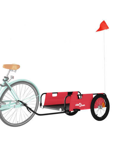 Rimorchio da Bici Rosso Oxford e Ferro