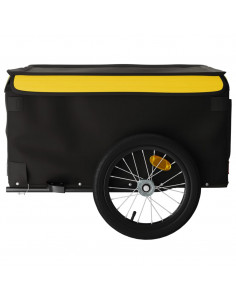 Rimorchio da Bici Nero e Giallo 45 kg in Ferro 2