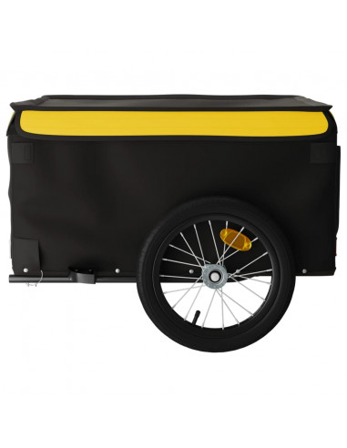 Rimorchio da Bici Nero e Giallo 45 kg in Ferro