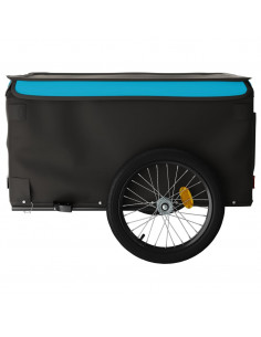 Rimorchio da Bici Nero e Blu 45 kg in Ferro 2