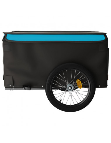 Rimorchio da Bici Nero e Blu 45 kg in Ferro
