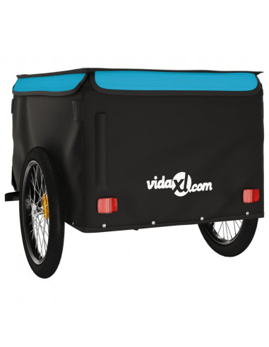Rimorchio da Bici Nero e Blu 45 kg in Ferro