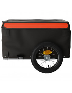 Rimorchio da Bici Nero e Arancione 30 kg in Ferro 2