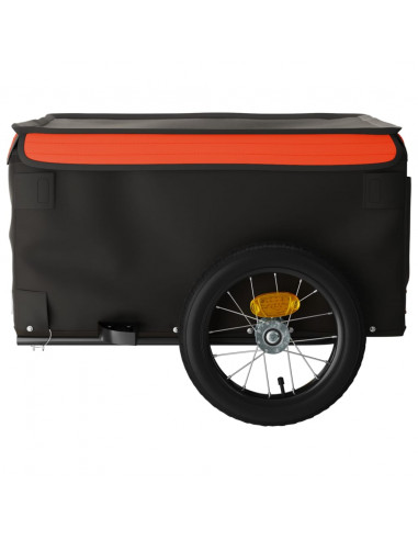 Rimorchio da Bici Nero e Arancione 30 kg in Ferro