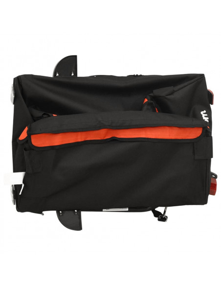 Rimorchio da Bici Nero e Arancione 30 kg in Ferro