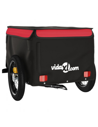 Rimorchio da Bici Nero e Rosso 30 kg in Ferro