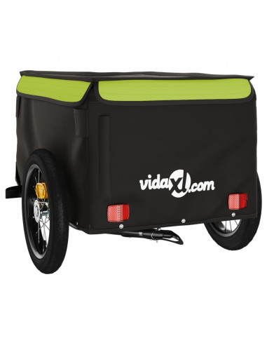 Rimorchio da Bici Nero e Verde 30 kg in Ferro