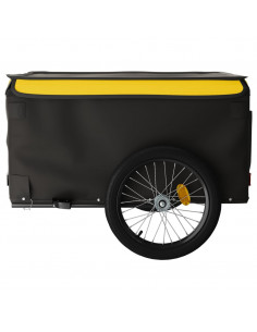 Rimorchio da Bici Nero e Giallo 45 kg in Ferro 2