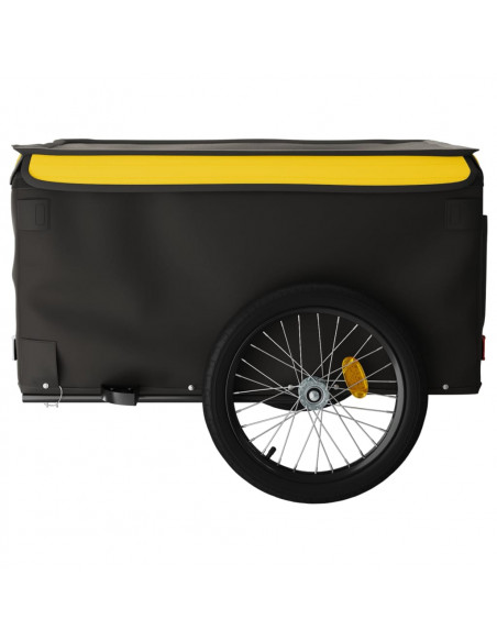 Rimorchio da Bici Nero e Giallo 45 kg in Ferro