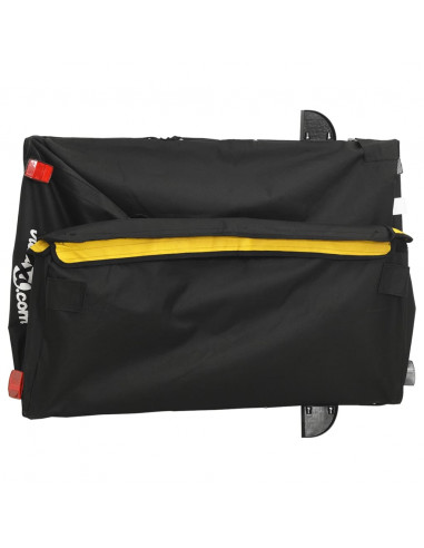 Rimorchio da Bici Nero e Giallo 45 kg in Ferro