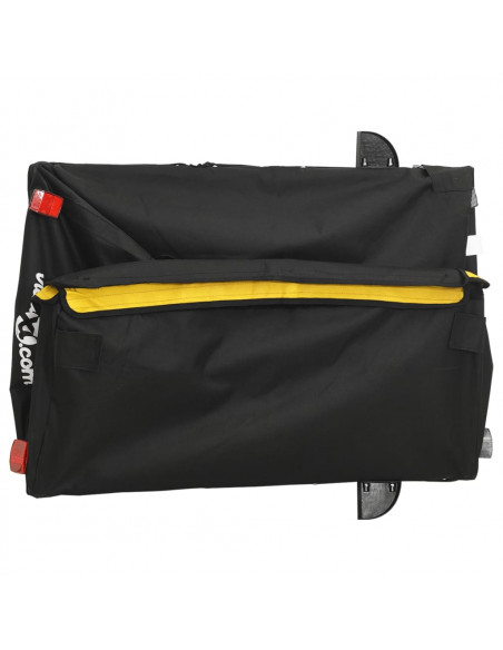 Rimorchio da Bici Nero e Giallo 45 kg in Ferro
