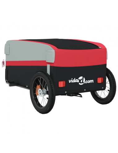 Rimorchio da Bici Nero e Rosso 30 kg in Ferro