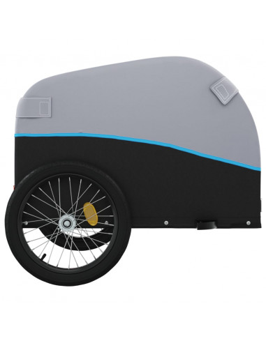 Rimorchio da Bici Nero e Blu 45 kg in Ferro