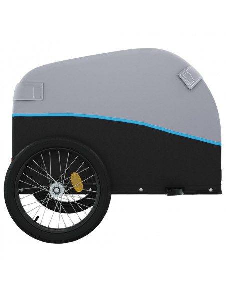 Rimorchio da Bici Nero e Blu 45 kg in Ferro