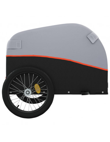 Rimorchio da Bici Nero e Arancione 45 kg in Ferro
