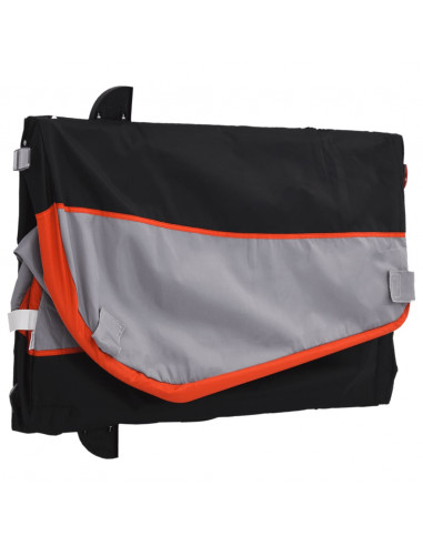 Rimorchio da Bici Nero e Arancione 45 kg in Ferro