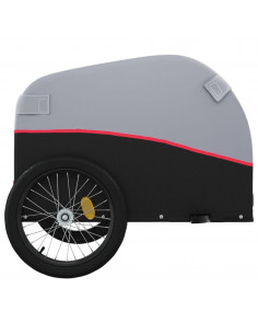 Rimorchio da Bici Nero e Rosso 45 kg in Ferro 2