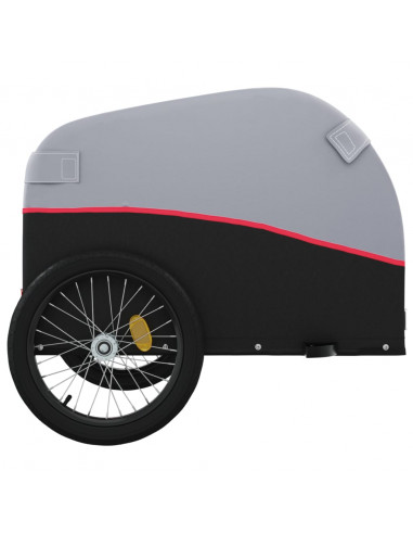 Rimorchio da Bici Nero e Rosso 45 kg in Ferro